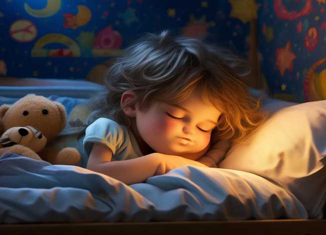 睡觉儿童插画，睡觉的儿童插画