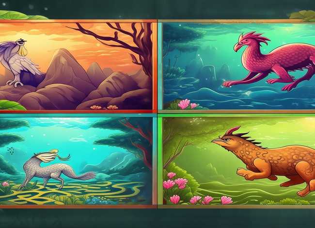神话故事儿童绘本、神话故事4张简单绘本制作