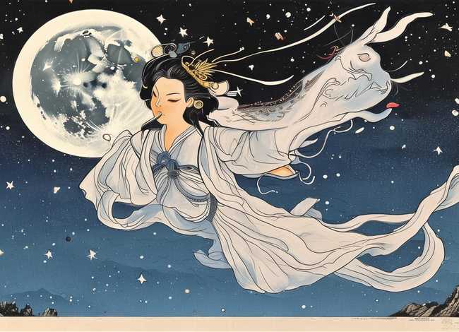 中国神话故事嫦娥奔月手抄报、中国神话故事嫦娥奔月手抄报a3纸