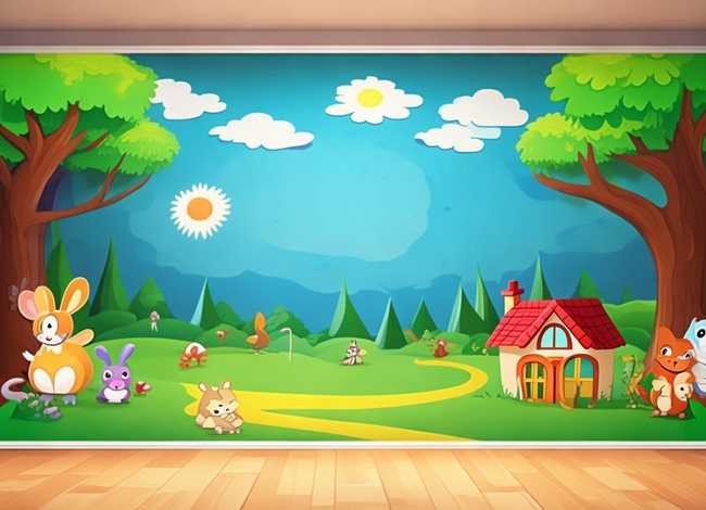儿童故事表演背景墙 - 幼儿故事表演背景图片
