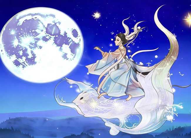 神话故事绘画嫦娥奔月四年级 - 神话故事嫦娥奔月手抄报四年级