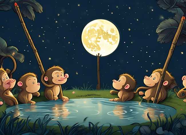 儿童故事大全猴子捞月亮 睡前故事幼儿故事大全猴子捞月亮