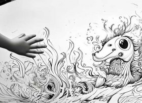 儿童故事创意素描黑白（儿童画创意素描）