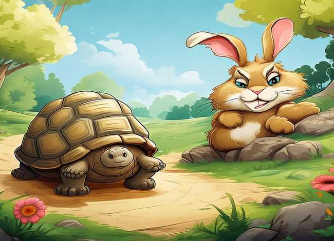 英语绘本故事简单绘画，英语绘本故事简单绘画龟兔赛跑