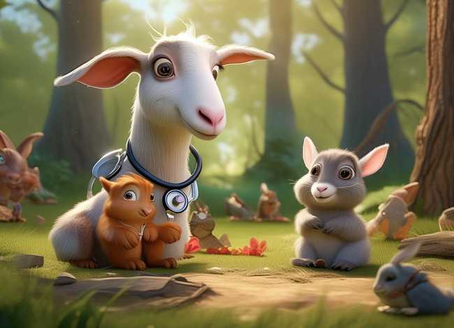 儿童故事山羊医生，山羊医生给小动物们看病的故事
