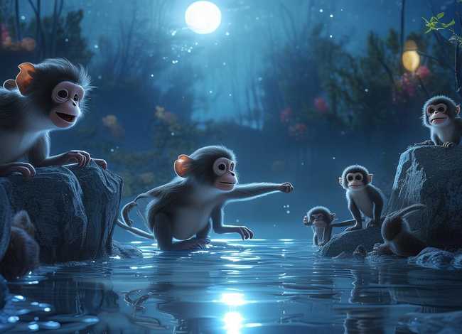 猴子捞月的故事完整版儿童版 猴子捞月简短故事完整版