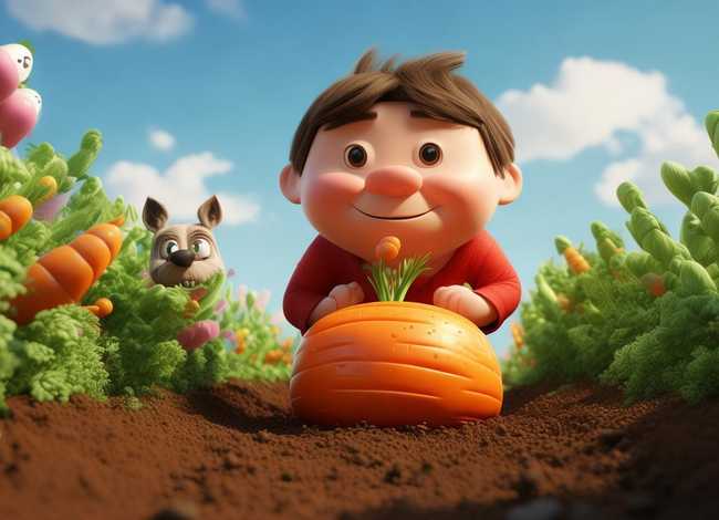 儿童故事拔萝卜的绘本故事全文，拔萝卜故事绘本完整图片10张