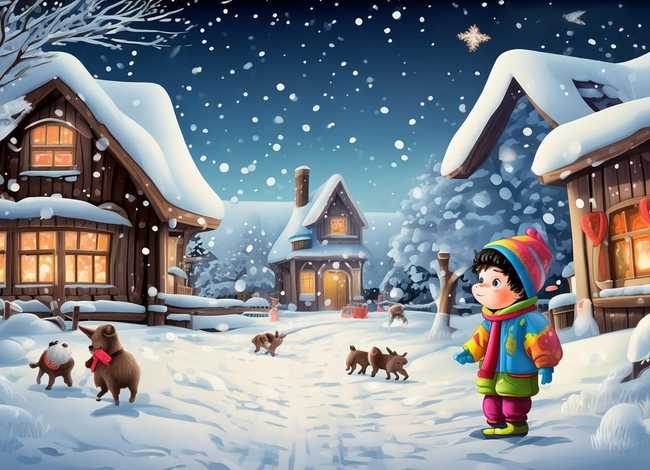 下雪了幼儿故事、婴幼儿故事绘本《下雪了》