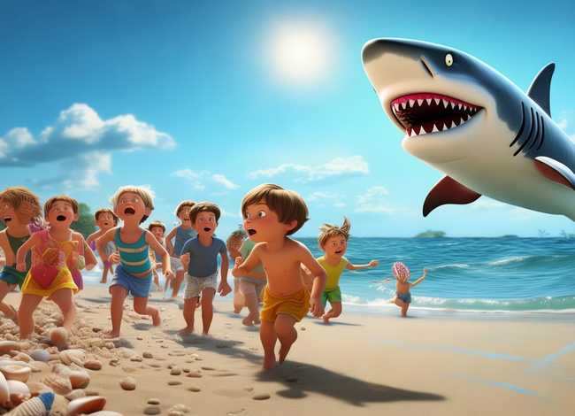 儿童故事鲨鱼来了，鲨鱼来了故事视频