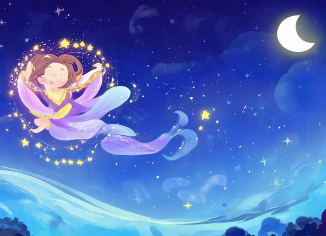 儿童画嫦娥奔月创意素材，儿童画嫦娥奔月创意素材图片