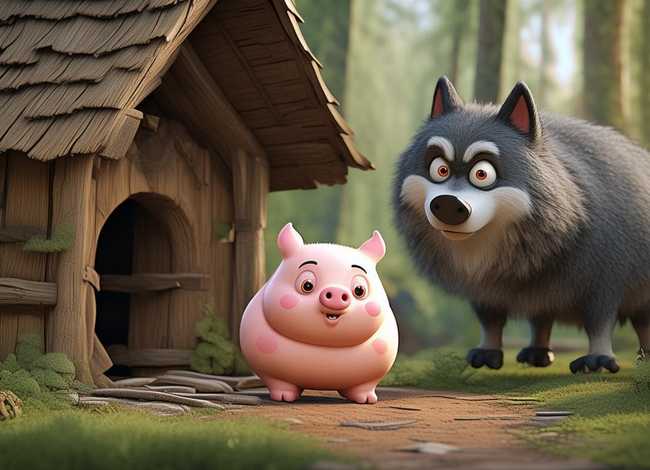 儿童故事大全一只小猪和狼 - 一只小猪和一只大灰狼的故事mp3