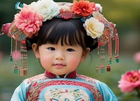 国学汉服头饰儿童，儿童国学汉服穿法
