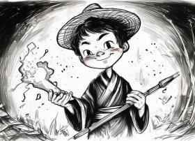 神笔马良故事配画，神笔马良故事配画简笔画