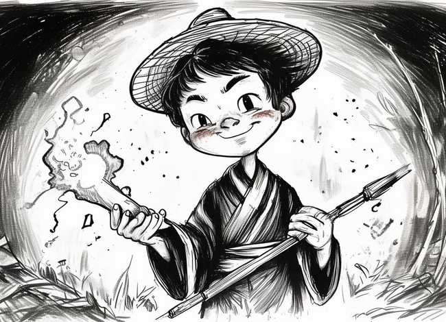 神笔马良故事配画，神笔马良故事配画简笔画