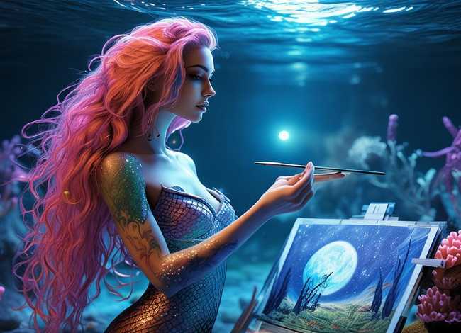 美人鱼画画的故事（美人鱼画画的故事图片）