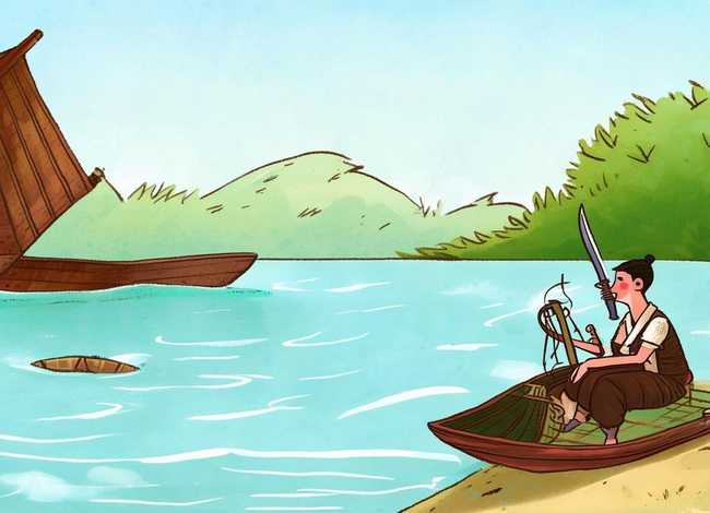 刻舟求剑的故事绘本、刻舟求剑绘画故事绘本