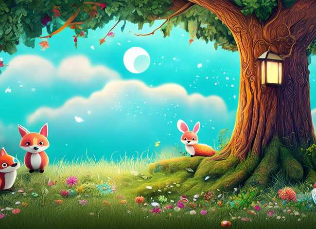 森林里的故事儿童画、森林里的故事幼儿故事