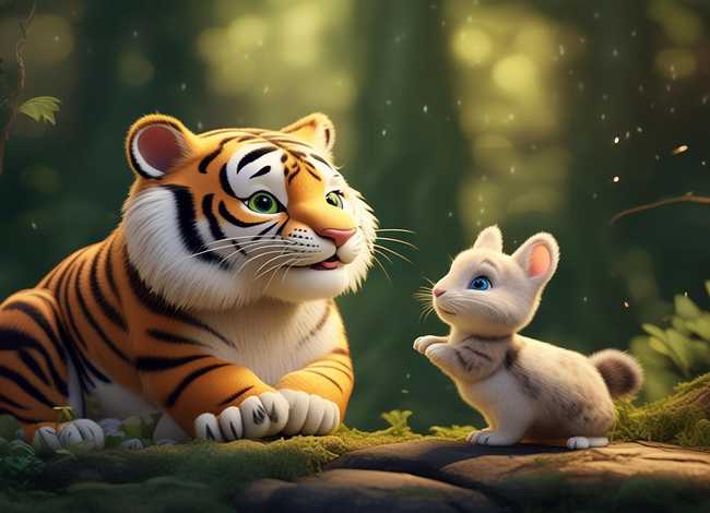 儿童故事老虎和兔子的故事、老虎和小兔子的故事