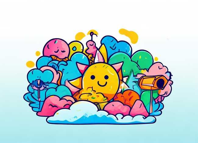 儿童插画logo；儿童插画线稿