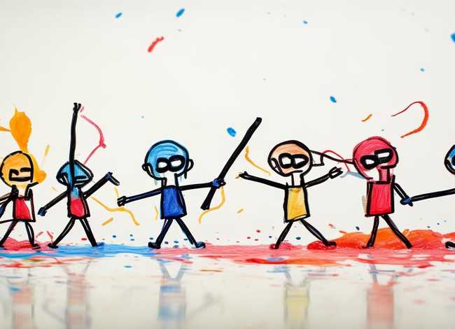 火柴人战争儿童画 - 火柴人战争儿童画怎么画