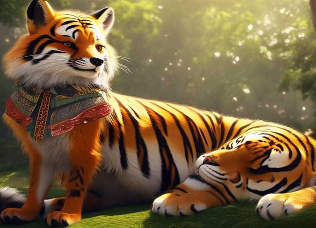 狐假虎威儿童故事完整版ppt；狐假虎威故事配图完整版