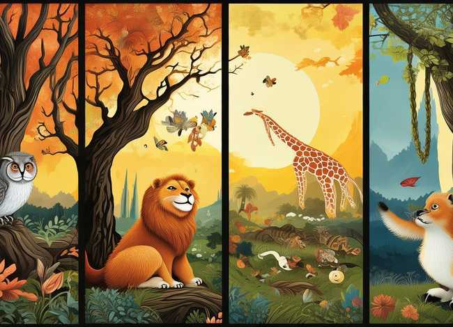 动物的故事的画（动物的故事四幅画）