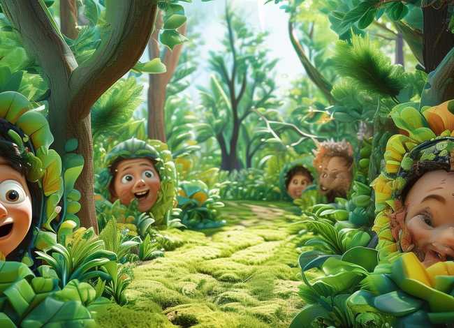 森林儿童画、森林 儿童画