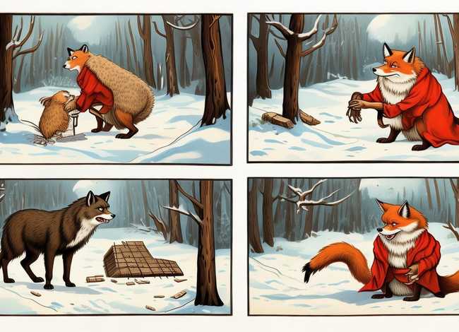 外国寓言故事连环画4幅图片；外国寓言故事连环画4幅图片大全
