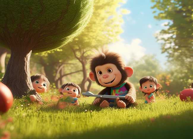 儿童故事猴吃西瓜；讲故事猴吃西瓜