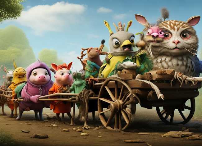 儿童故事 动物拉车，动物拉车的寓言故事