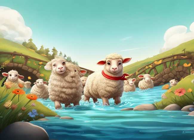 儿童故事小羊过河 - 幼儿故事小羊过河