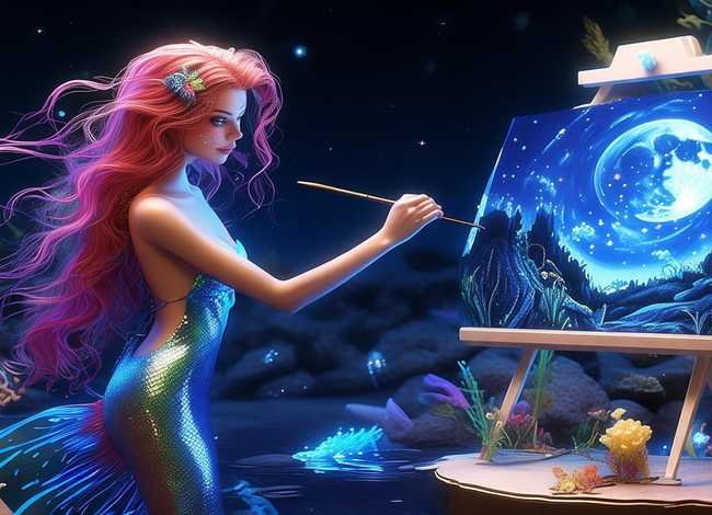 美人鱼画画的故事（美人鱼画画的故事图片）