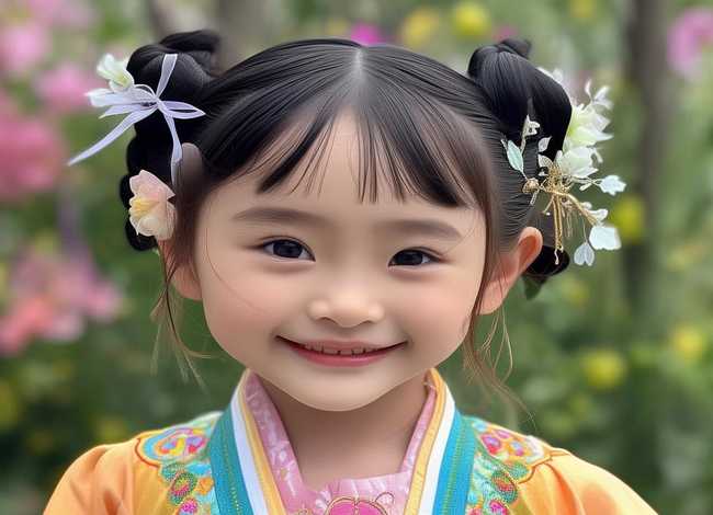 汉服发型儿童可爱、汉服发型儿童可爱女