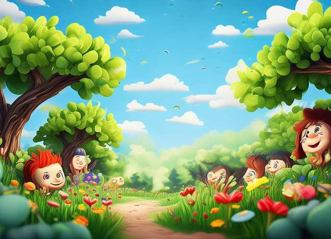 森林儿童画、森林 儿童画