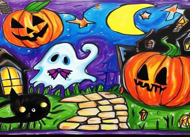 万圣节儿童作品，万圣节儿童画作品