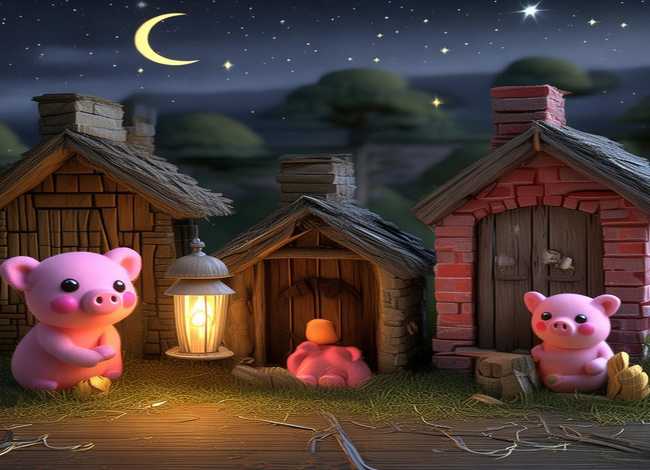 儿童睡前故事三只小猪的故事300字、睡前故事三只小猪的故事文字