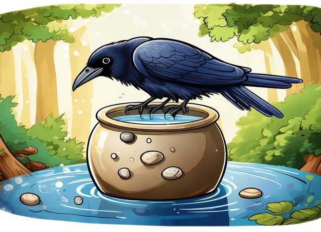 英语寓言故事手抄报乌鸦喝水（英语手抄报乌鸦喝水的故事的英文）