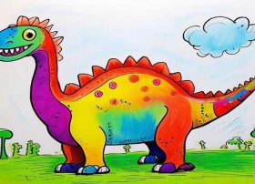 简单儿童画恐龙；儿童画恐龙 简单