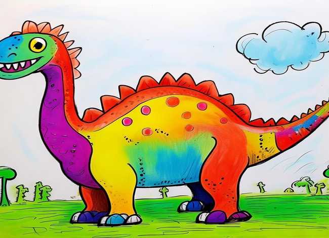 简单儿童画恐龙；儿童画恐龙 简单