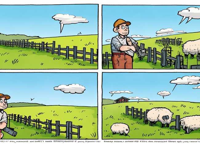 亡羊补牢的故事画；亡羊补牢的故事画成四格漫画