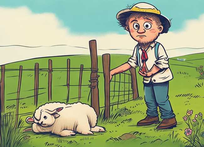 亡羊补牢寓言故事绘画a4纸竖版，亡羊补牢寓言故事绘本的画