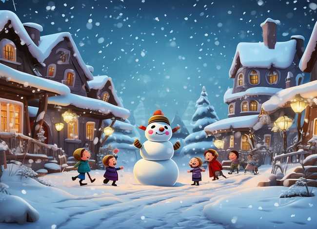 儿童故事《下雪了》 - 婴幼儿故事绘本《下雪了》