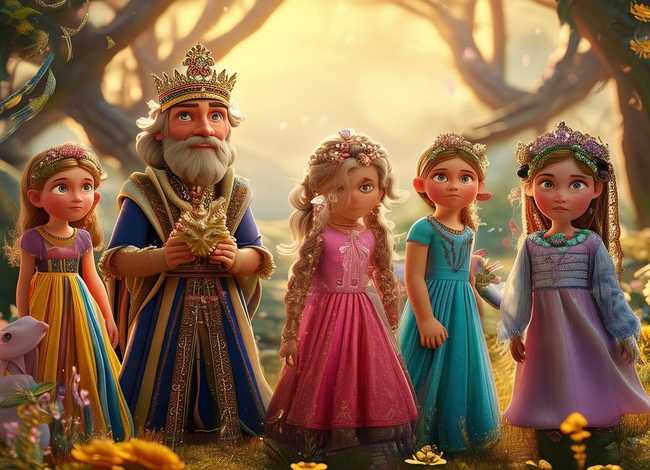 儿童故事国王和新娘 国王和四个女孩的故事
