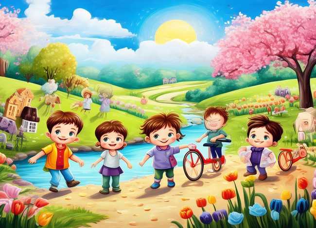 春天的故事儿童绘画；春天的故事幼儿绘画