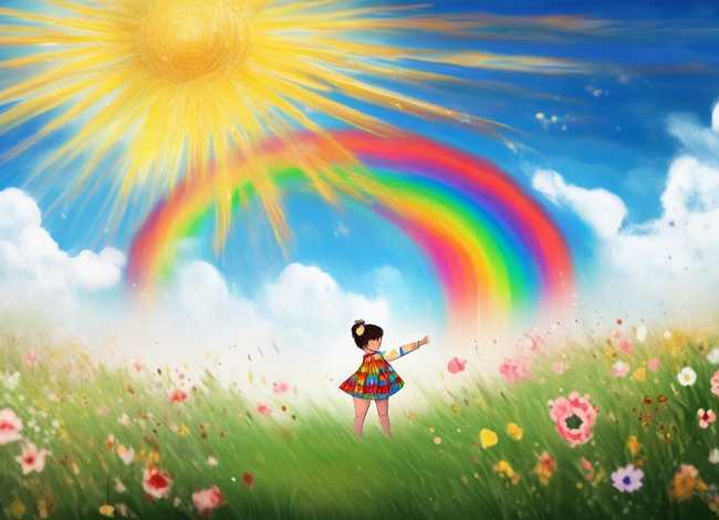 彩虹太阳的儿童故事，彩虹和太阳的故事