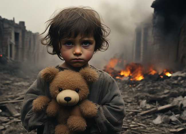 战争中的儿童图片；战争中的儿童图片素材