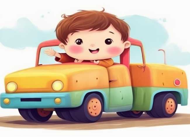 卡车儿童简单画图片；卡车儿童简单画图片可爱