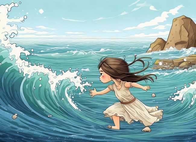 精卫填海小学生立体画故事；精卫填海小学生简笔画