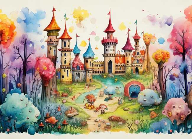 故事水粉画，故事书水粉画