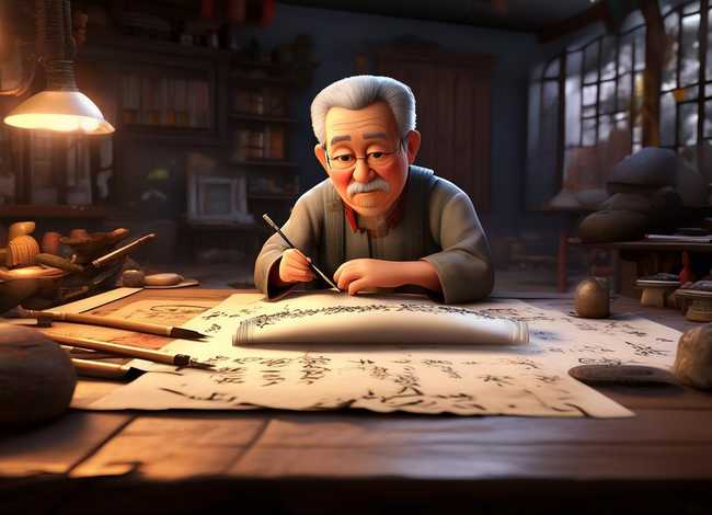 书法家的故事动画视频 - 书法家的故事动画视频素材